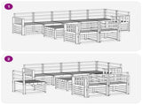 Sofa Sets 9 pcs Natural Solid Acacia Wood 3375039