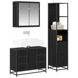 Bathroom Furniture Set 3 pcs Black Oak Engineered Wood 3402565