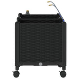 Garden Planter with Irrigation&Wheels 2 pcs Black PP 3422995