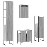 4 Piece Bathroom Furniture Set Grey Sonoma Engineered Wood 3214828