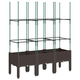 Garden Planter with Trellis Brown 120x40x142.5 cm PP 367960