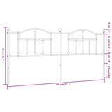 Headboard White Steel Double Durable Headboard Rectangular 353525