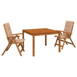 3-Piece Garden Dining Set 3 pcs Natural Solid Acacia Wood 3434610