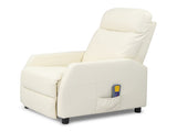 PU With 6-Point Massage Heating Function Recliner Cream White 67428533