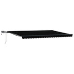 Retractable Awning Manual Black 500 x 350 cm Fabric 3331522