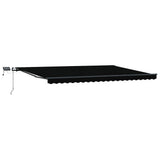 Retractable Awning Manual Black 500 x 350 cm Fabric 3331522