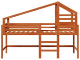 Loft Bed Frame Wax Brown 90 x 190 cm Solid Pine Wood 3422701