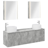 Bathroom Cabinet Set 5 pcs Concrete Grey Engineered Wood 3406530