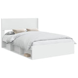 Bed Frame with Storage and Headboard White 140 x 190 cm 3414211
