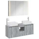 Bathroom Cabinet Set 4 pcs Grey Sonoma Engineered Wood 3406388