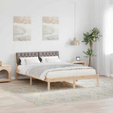Bed frame Brown and taupe 140 x 200 cm Solid pine wood 878677