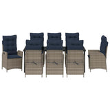 Garden Dining Set with Cushion 9 pcs Grey and Black Rattan 3380581