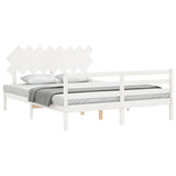 Bed Frame without Mattress White 160x200 cm Solid Wood 3195297