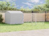 Outdoor Dog Kennel with Roof Silver 4x4x2.5 m Galvanised Steel 3190478