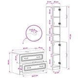 2 Piece Bathroom Cabinet Set UTRECHT Concrete Grey 3417570