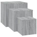 ZNTS Side Tables 3 pcs Grey Sonoma Engineered Wood 815988