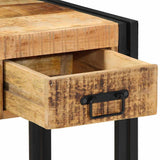 End Table Brown and Black 40 x 40 x 50 cm Solid Mango Wood 4016712