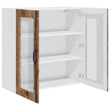 Wall Glass Cabinet PORTO Old Wood 80 x 31 x 80 cm 885423