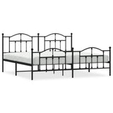 Metal Bed Frame without Mattress with Footboard Black 200x200cm 353464