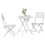 Bistro Set 3 pcs White Steel 42002950