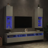 TV Cabinets with LED Lights 2 pcs White 30.5x30x102 cm 837016