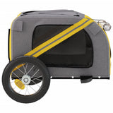 Pet Bike Trailer Yellow and Grey Oxford Fabric and Iron 93868