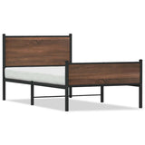 Metal Bed Frame without Mattress Brown Oak 100x200 cm 4007953