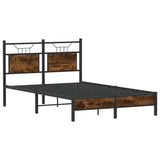 Bed Frame without Mattress Smoked Oak 120x190 cm Small Double Engineered Wood 4106887