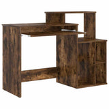 Desk with Shelf Smoked Oak 120.5 x 44 x 88.5 cm Engineered Wood 869478