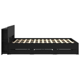 Bed Frame with Storage Black 150 x 200 cm Engineered Wood 3433967