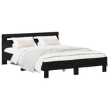 Bed Frame Black Oak 135 x 190 cm Engineered Wood 3446596