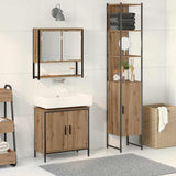 Bathroom Furniture Set with Door 3 pcs Brown 33 x 33 x 185.5 cm 3334361
