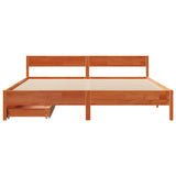 Bed Frame without Mattress Wax Brown 180x200 cm Super King Solid Wood Pine 3301742