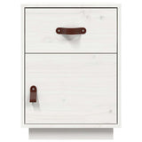 Bedside Cabinet White 40x34x55 cm Solid Wood Pine 818307