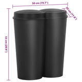 Duo Bin Trash Can Black 50 L 150692
