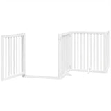 Dog Gate with Door Foldable 12 Panels White 960 cm Poplar Wood 3155680