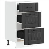 Kitchen Base Cabinet "Lucca" Black Engineered Wood 854231