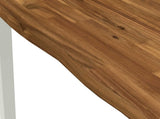 60 x 55 x 75 cm Solid Acacia Wood Natural and White Rectangular 937464