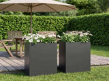 Garden Planter 2 pcs Black 50 x 20 x 75 cm Cold-rolled Steel 8005457
