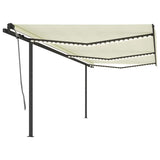 Manual Retractable Awning with LED 6x3 m Cream 3070202