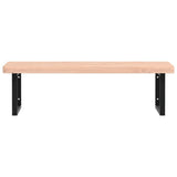 Basin Shelf Wall Mounted Steel and Solid Wood Beech 3302521