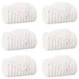 Throw Blankets 6 pcs White 200 x 150 cm Fleece 42016890