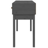 Console Table Grey 114x40x75 cm Solid Wood Pine 821756
