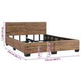 Bed Frame without Mattress Natural Rattan 160x200 cm 283095