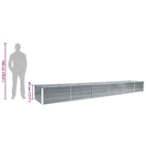 Garden Raised Bed Galvanised Steel 480x80x45 cm Grey 47064
