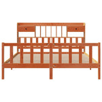 ZNTS Bookcase Bed without Mattress Wax Brown 180x200 cm Super King Solid Wood Pine 3321764