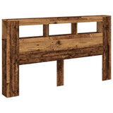 LED Headboard Old Wood 180x18.5x103.5 cm Engineered Wood 857690