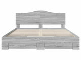 Bed Frame with Drawer Grey Sonoma 150 x 200 cm Engineered Wood 3413592