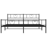 Metal Bed Frame without Mattress with Footboard Black 180x200cm 355485