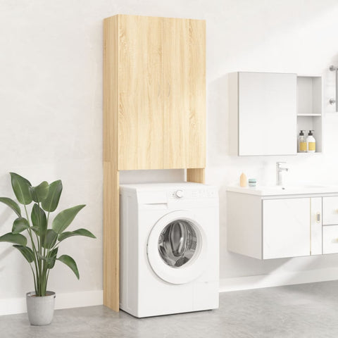 ZNTS Washing Machine Cabinet Sonoma Oak 64x25.5x190 cm 808416